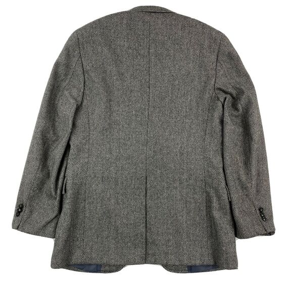 Vintage Kingsridge Blazer Mens 42S Gray Herringbone Corpcore Wool Sports Coat - Picture 10 of 13